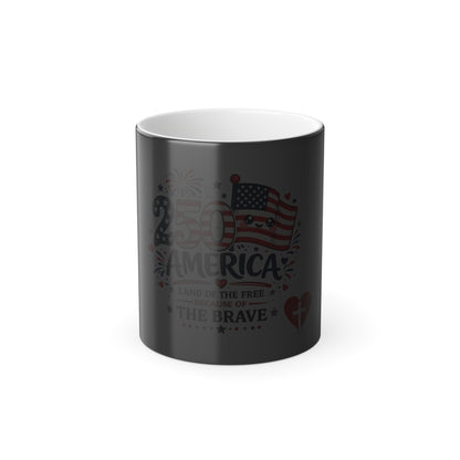 Color Morphing Mug — '250 America' Design, 11oz
