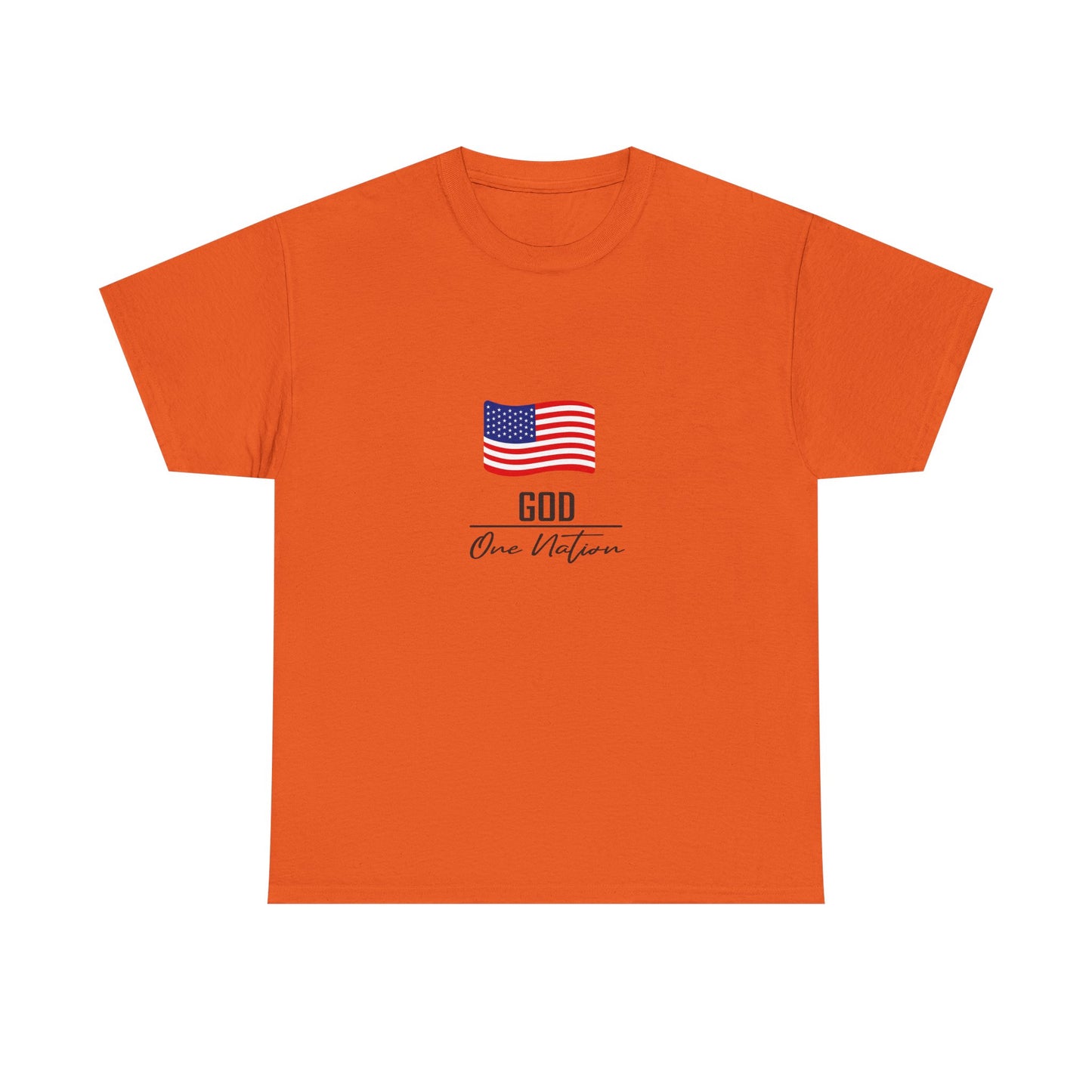 T-Shirt — American Flag "God Over Nation" Patriotic Faith Tee