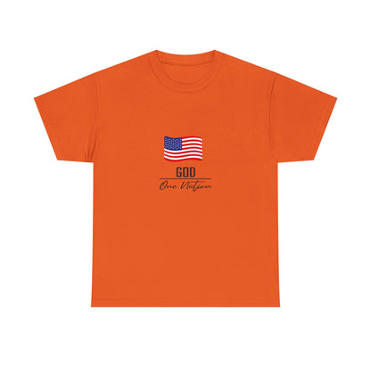 T-Shirt — American Flag "God Over Nation" Patriotic Faith Tee