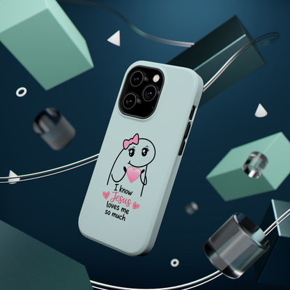 Christian Cute Heart Phone Case — "I Know Jesus Loves Me So Much" Magnetic Impact-Resistant Case