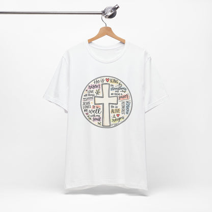 Christian Cross Faith T-Shirt — He Is Risen Inspirational Graphic Tee