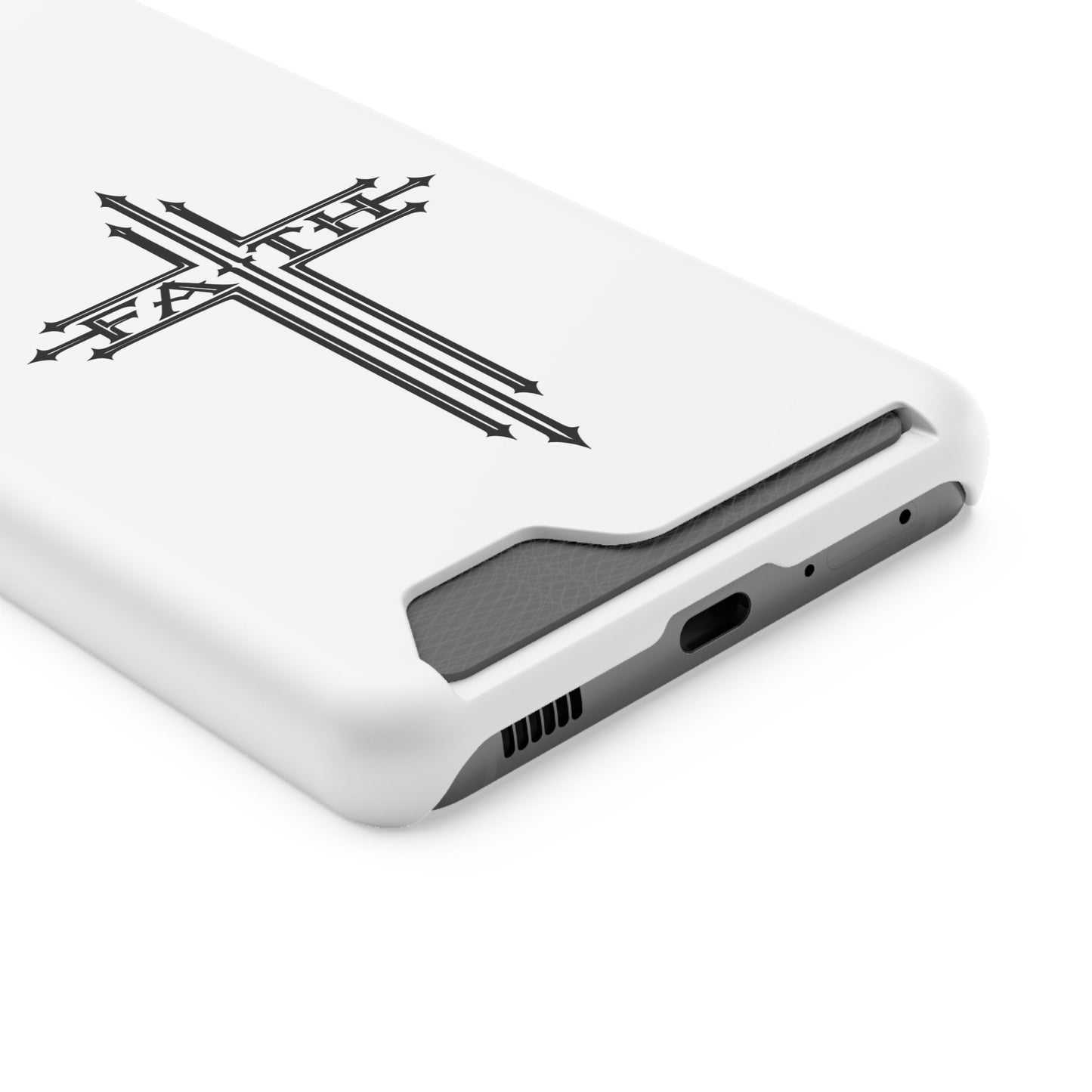 Faith Cross Phone Case with Card Holder — Slim Protective Wallet Case