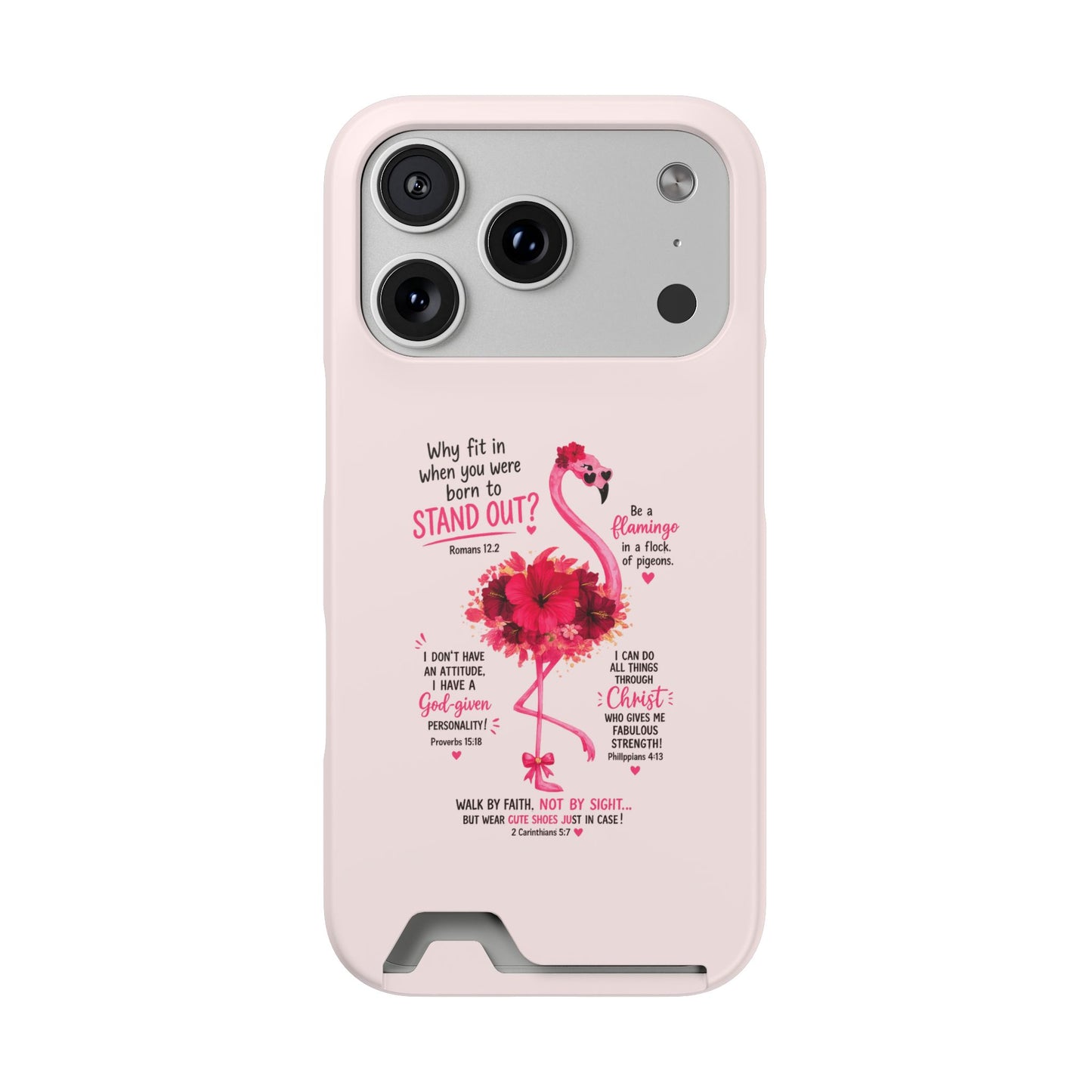 Flamingo 'Stand Out' Phone Card Case — Slim Wallet iPhone Case