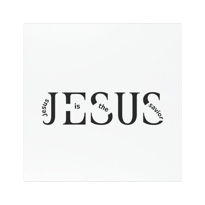 Car Magnet - "JESUS is the Savior" Black & White Religious Faith Sticker for Cars