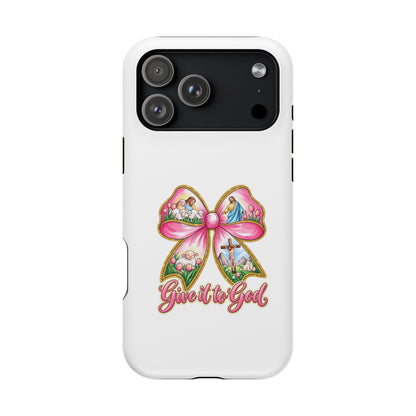 Give It to God Phone Case — Floral Bow Christian iPhone Cover