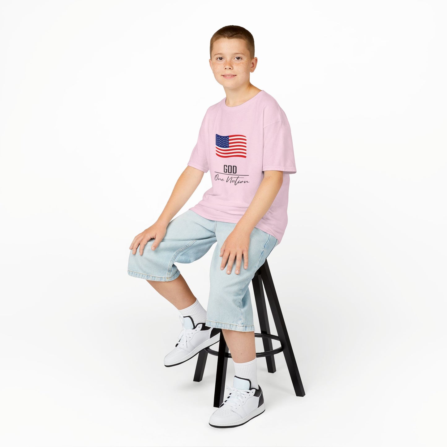 UNISEX Kids Tee — American Flag 'God One Nation' Patriotic T‑Shirt