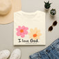 Christian Floral T‑Shirt — "I Love God" Cute Flower Faith Tee