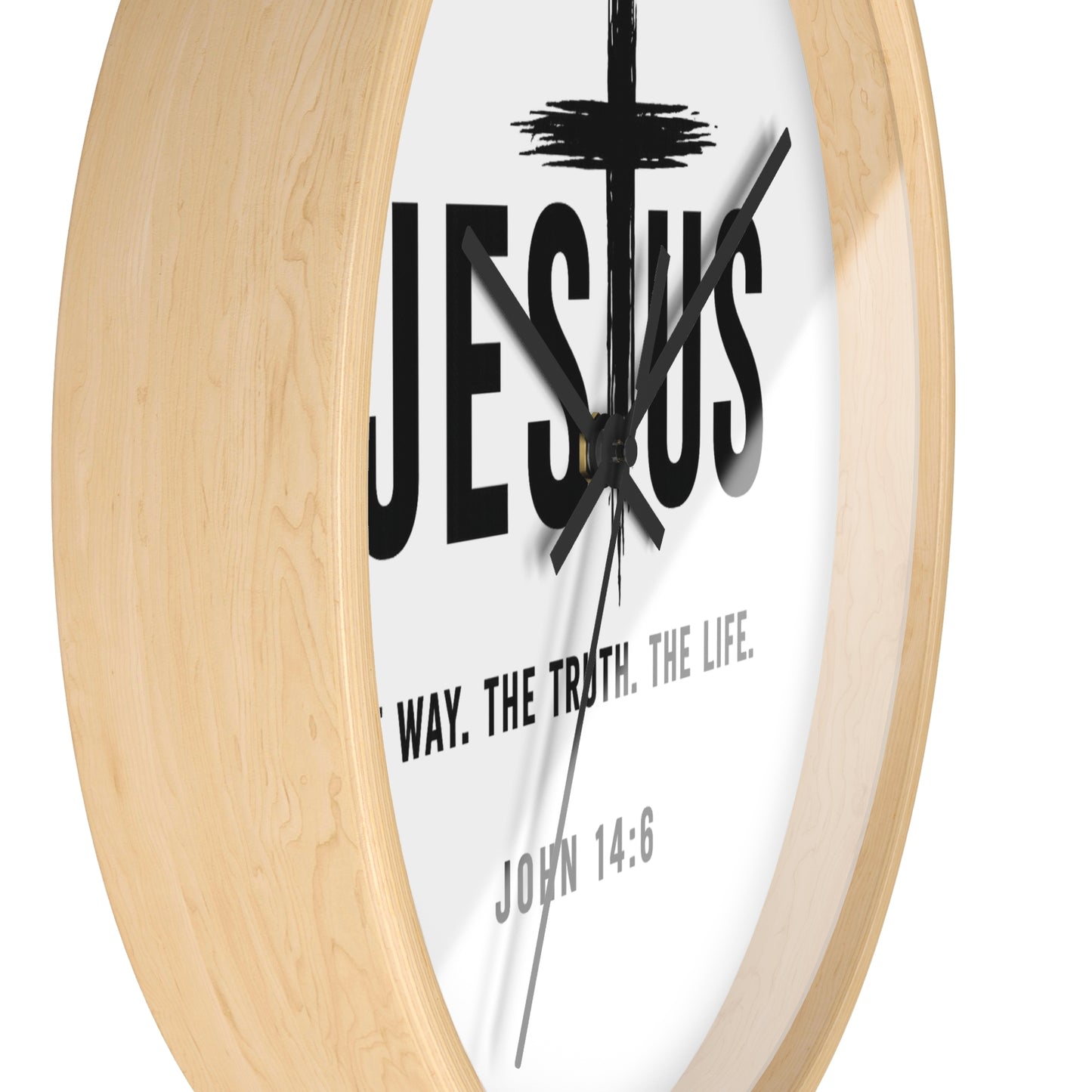 Jesus Wall Clock — "The Way. The Truth. The Life." John 14:6 Christian Decorative Clock
