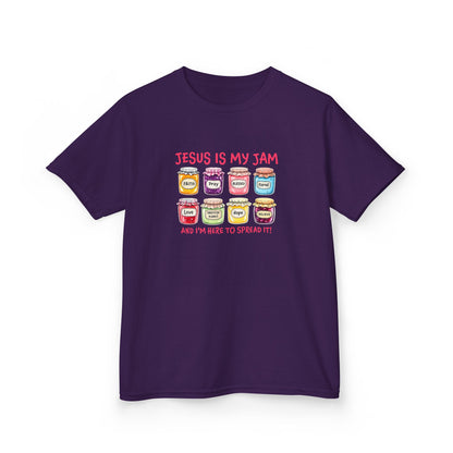 Kids T‑Shirt — "Jesus Is My Jam" Cute Jam Jar Graphic Christian Tee