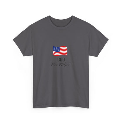 T-Shirt — American Flag "God Over Nation" Patriotic Faith Tee