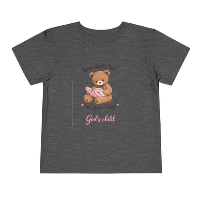Toddler Tee — "Spend Quality Time with Jesus Today!" Bear Christian Kids Shirt