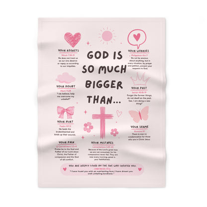 God Is So Much Bigger Than... Baby Blanket — Pink Inspirational Christian Nursery Throw