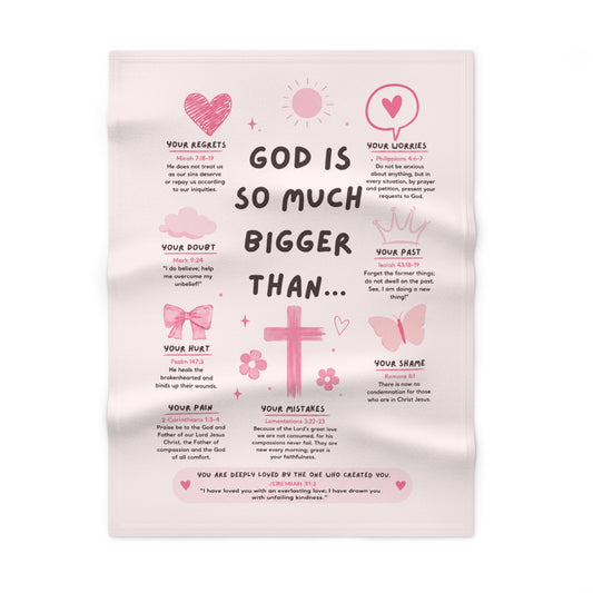 God Is So Much Bigger Than... Baby Blanket — Pink Inspirational Christian Nursery Throw