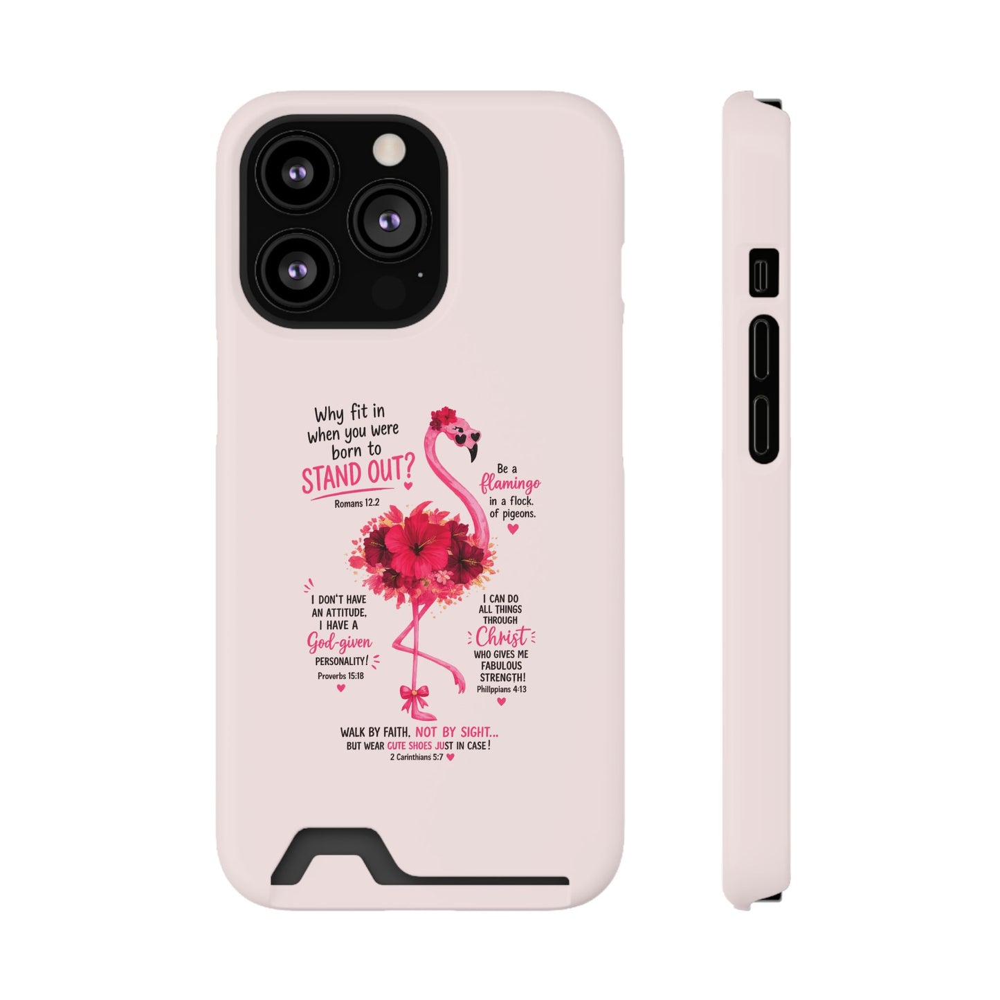 Flamingo 'Stand Out' Phone Card Case — Slim Wallet iPhone Case