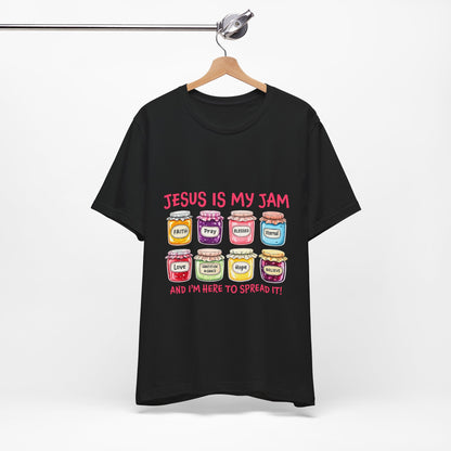Christian T-Shirt — "Jesus Is My Jam" Jam Jar Graphic Tee
