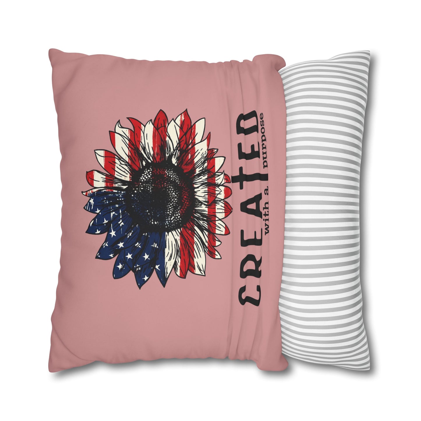 CREATED WITH A PURPOSE & GOD UNDER ONE NATION Canvas Pillowcase