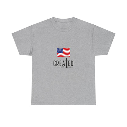Created American Flag T‑Shirt — 'Created' Patriotic Graphic Tee