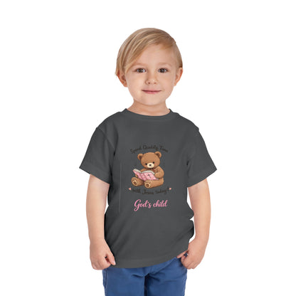 Toddler Tee — "Spend Quality Time with Jesus Today!" Bear Christian Kids Shirt
