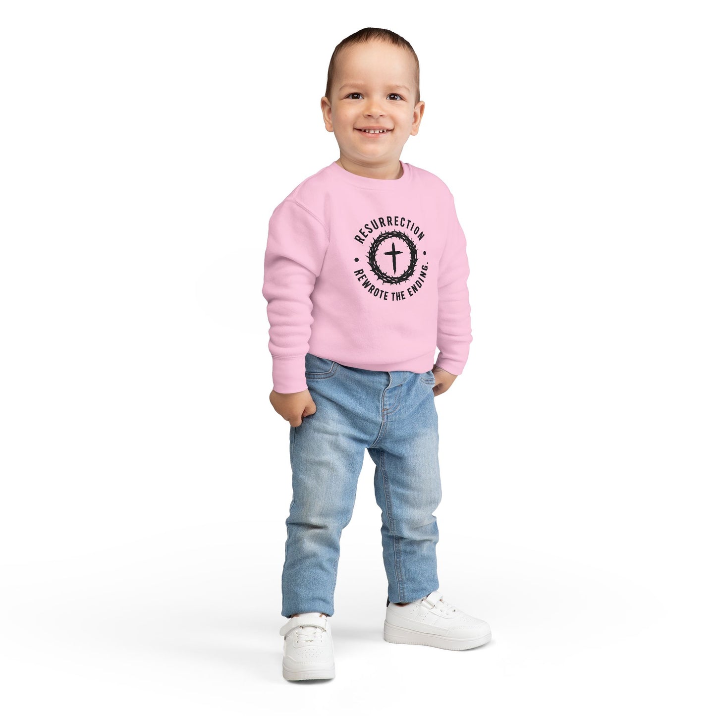 Resurrection Cross Toddler Sweatshirt — Religious Easter Kids Pullover
