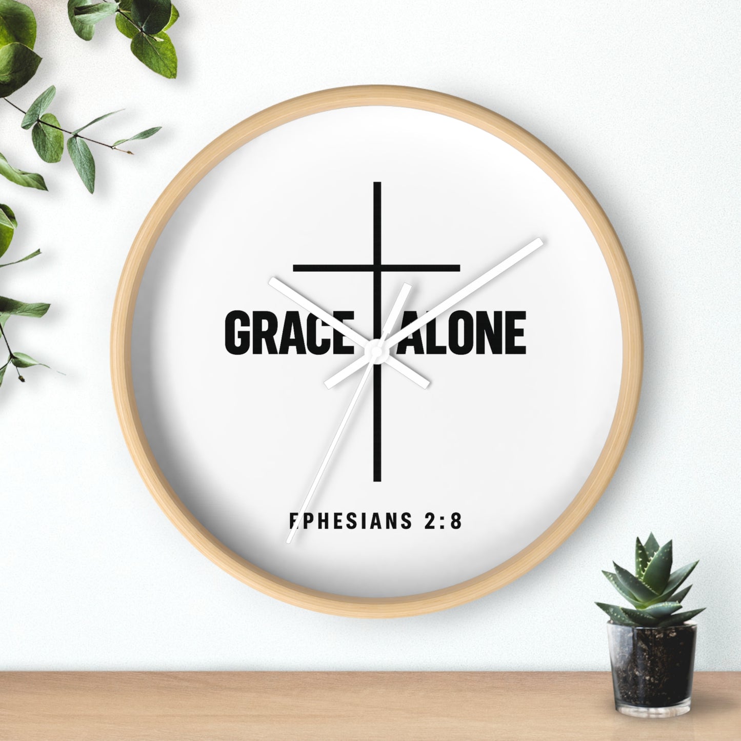 Prayer Cross Wall Clock — 'Our Father in Heaven' Inspirational Christian Clock