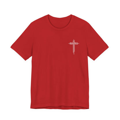 Christian Cross T‑Shirt — Subtle Back Cross Graphic Religious Tee