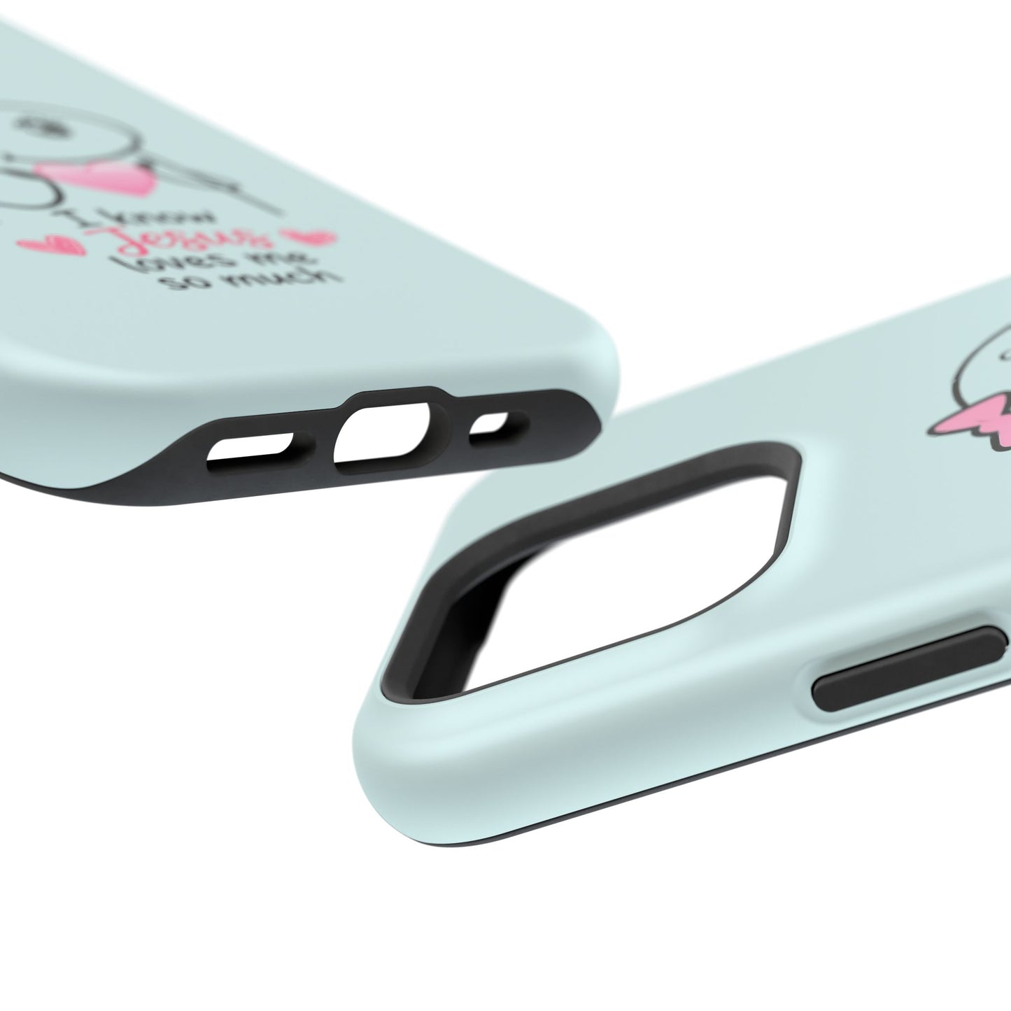 Christian Cute Heart Phone Case — "I Know Jesus Loves Me So Much" Magnetic Impact-Resistant Case