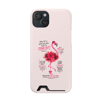 Flamingo 'Stand Out' Phone Card Case — Slim Wallet iPhone Case