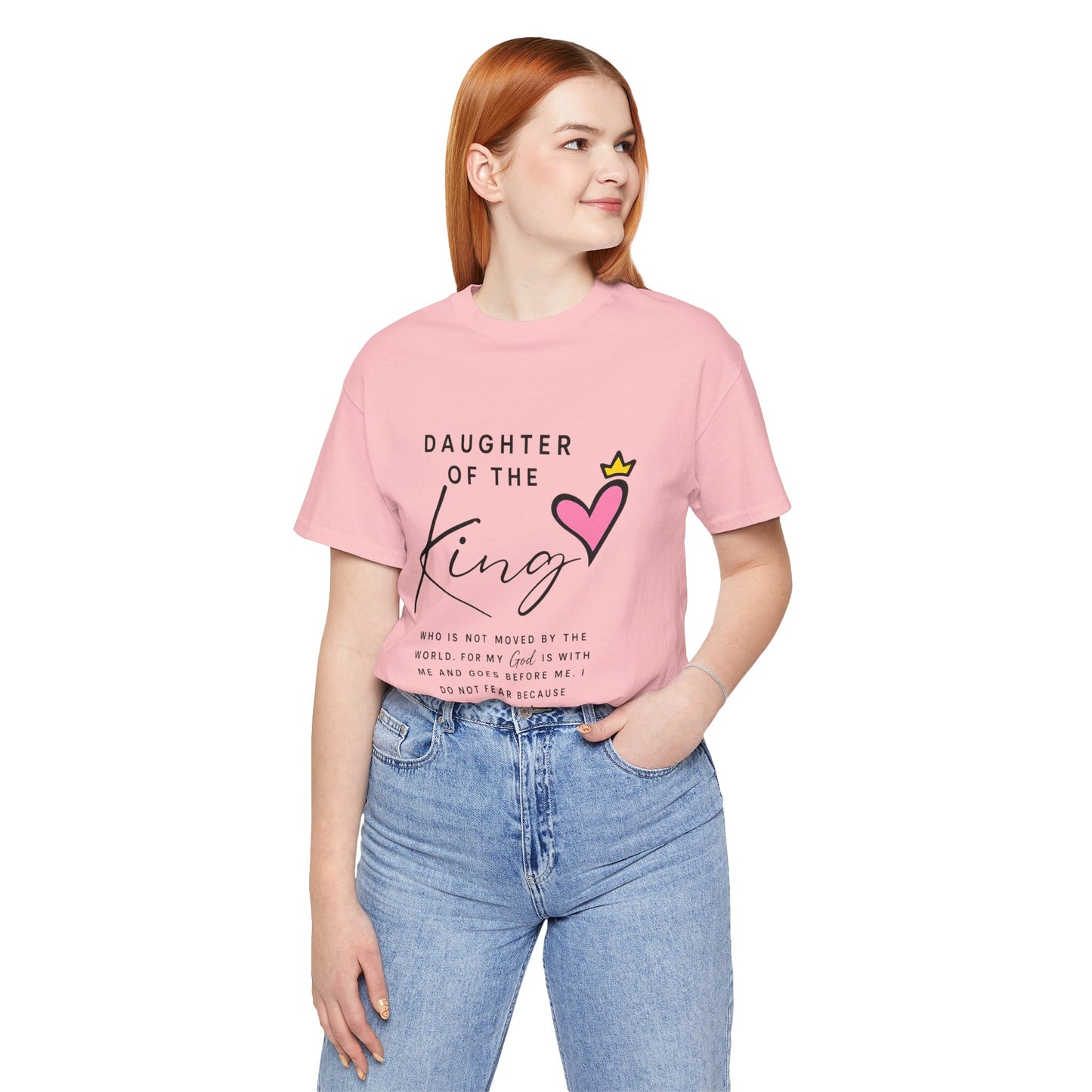 Daughter of the King T-Shirt — Faith-Based Christian Tee with Heart Crown Design