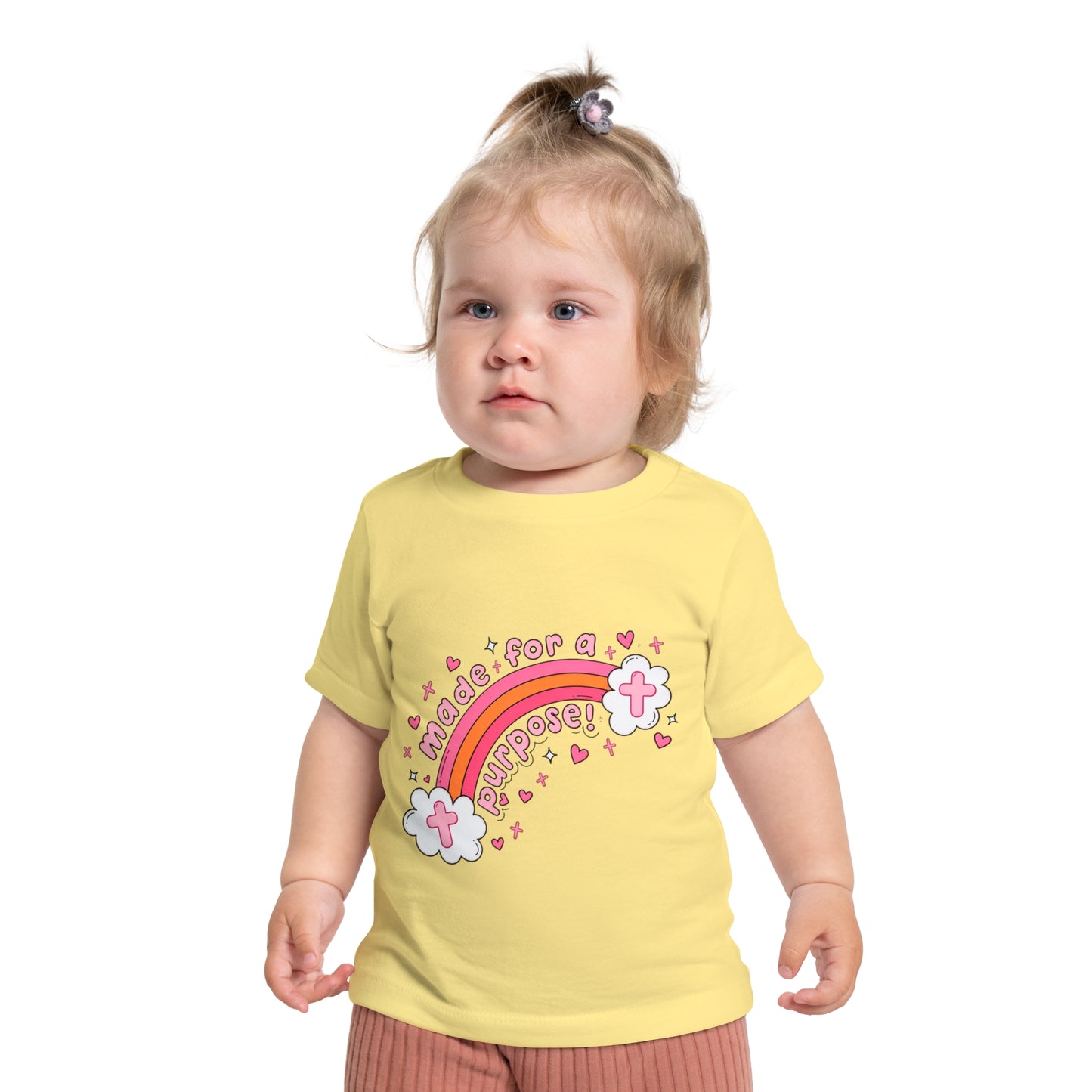 Baby T-Shirt — "Made for a Purpose" Rainbow & "Jesus Won My Heart" Christian Tee