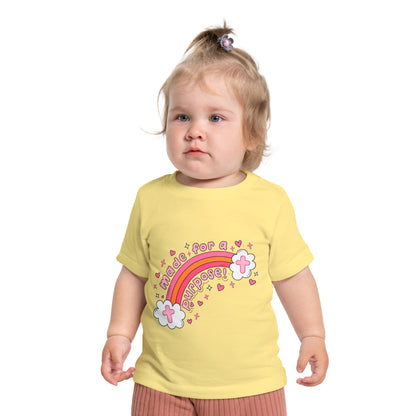 Baby T-Shirt — "Made for a Purpose" Rainbow & "Jesus Won My Heart" Christian Tee