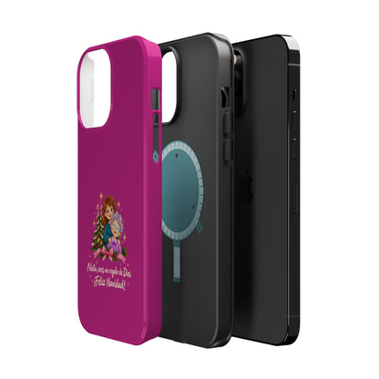 Magenta Christmas Grandma Phone Case — "Abuela, eres un regalo de Dios. ¡Feliz Navidad!" Magnetic Impact-Resistant