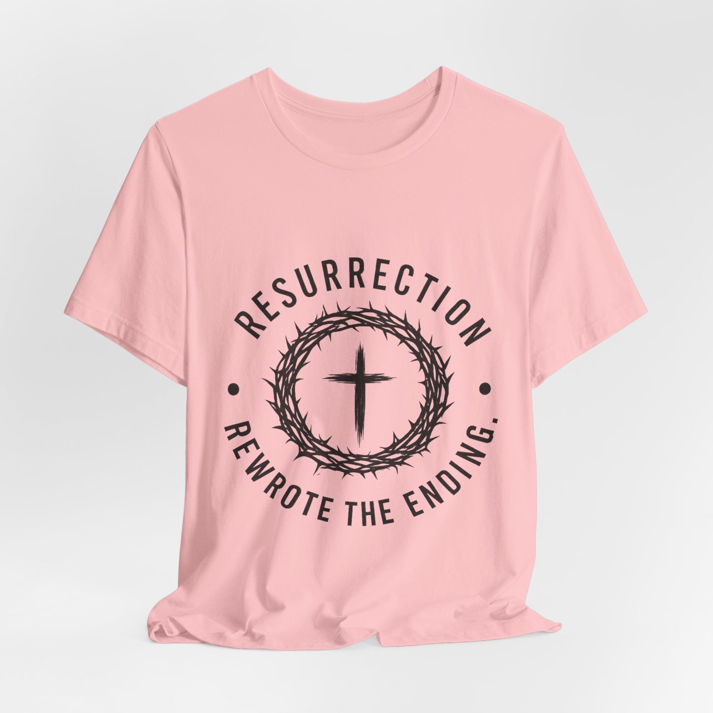Resurrection Cross T‑Shirt — "Resurrection Rewrote the Ending" Christian Tee