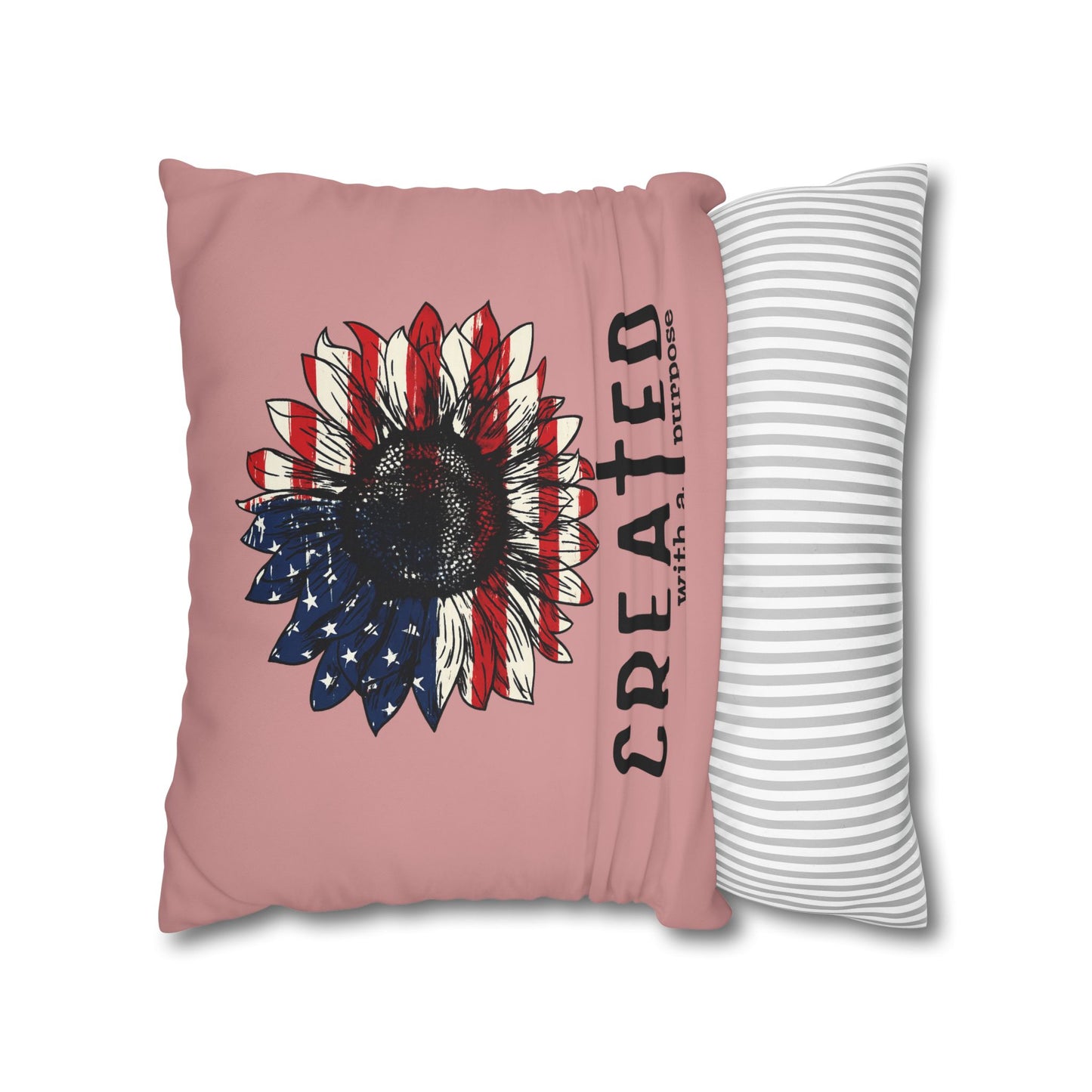 CREATED WITH A PURPOSE & GOD UNDER ONE NATION Canvas Pillowcase