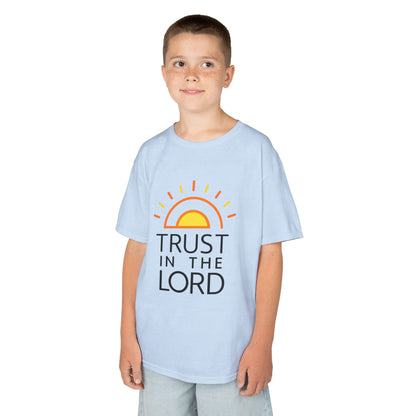 UNISEX Kids T-Shirt — "Trust in the Lord" Sun Graphic Christian Tee