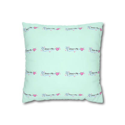 Faith Car Pillowcase — "Riding with Jesus & a Full Tank of Faith" Square Throw Pillow Cover
