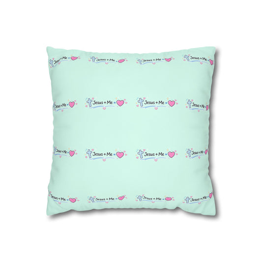 Faith Car Pillowcase — "Riding with Jesus & a Full Tank of Faith" Square Throw Pillow Cover