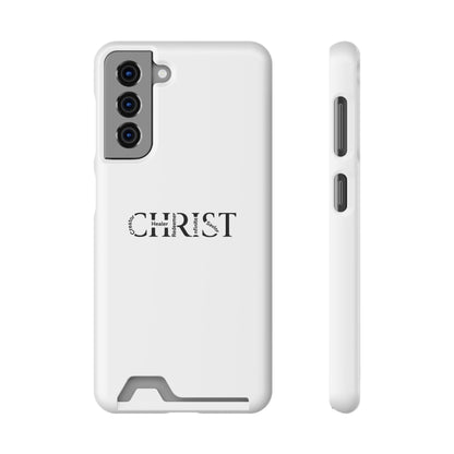 Christian Phone Card Case — Minimal 'CHRIST' Text Wallet Phone Case