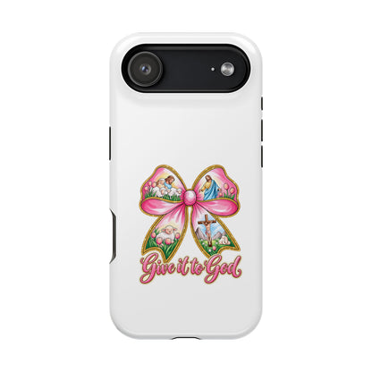 Give It to God Phone Case — Floral Bow Christian iPhone Cover
