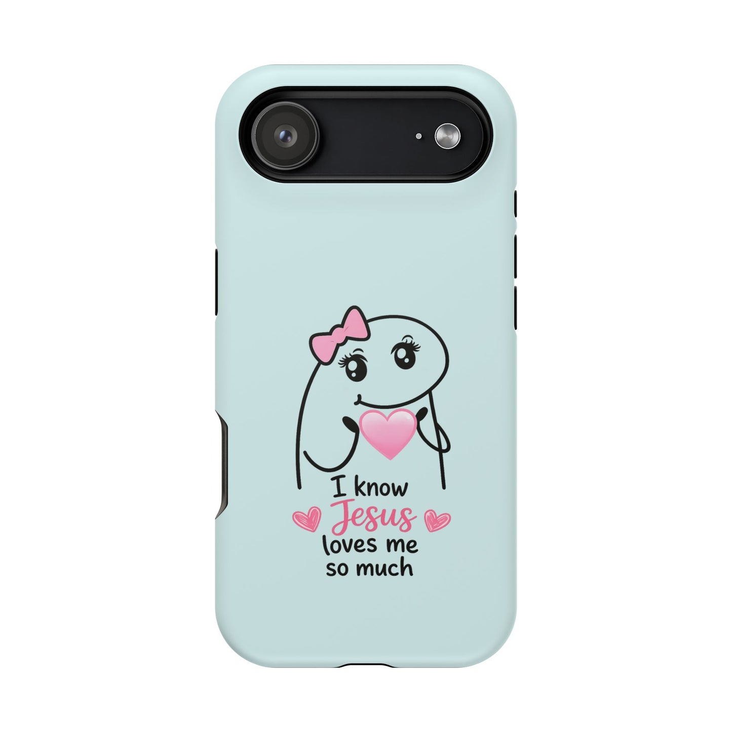 Christian Cute Heart Phone Case — "I Know Jesus Loves Me So Much" Magnetic Impact-Resistant Case