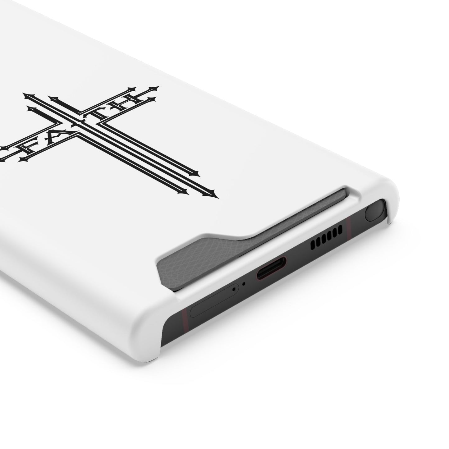 Faith Cross Phone Case with Card Holder — Slim Protective Wallet Case
