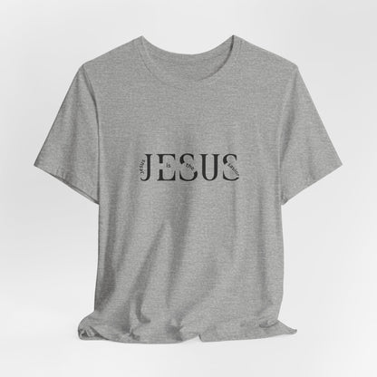 Jesus Minimalist Tee — Distressed Script Christian T-Shirt