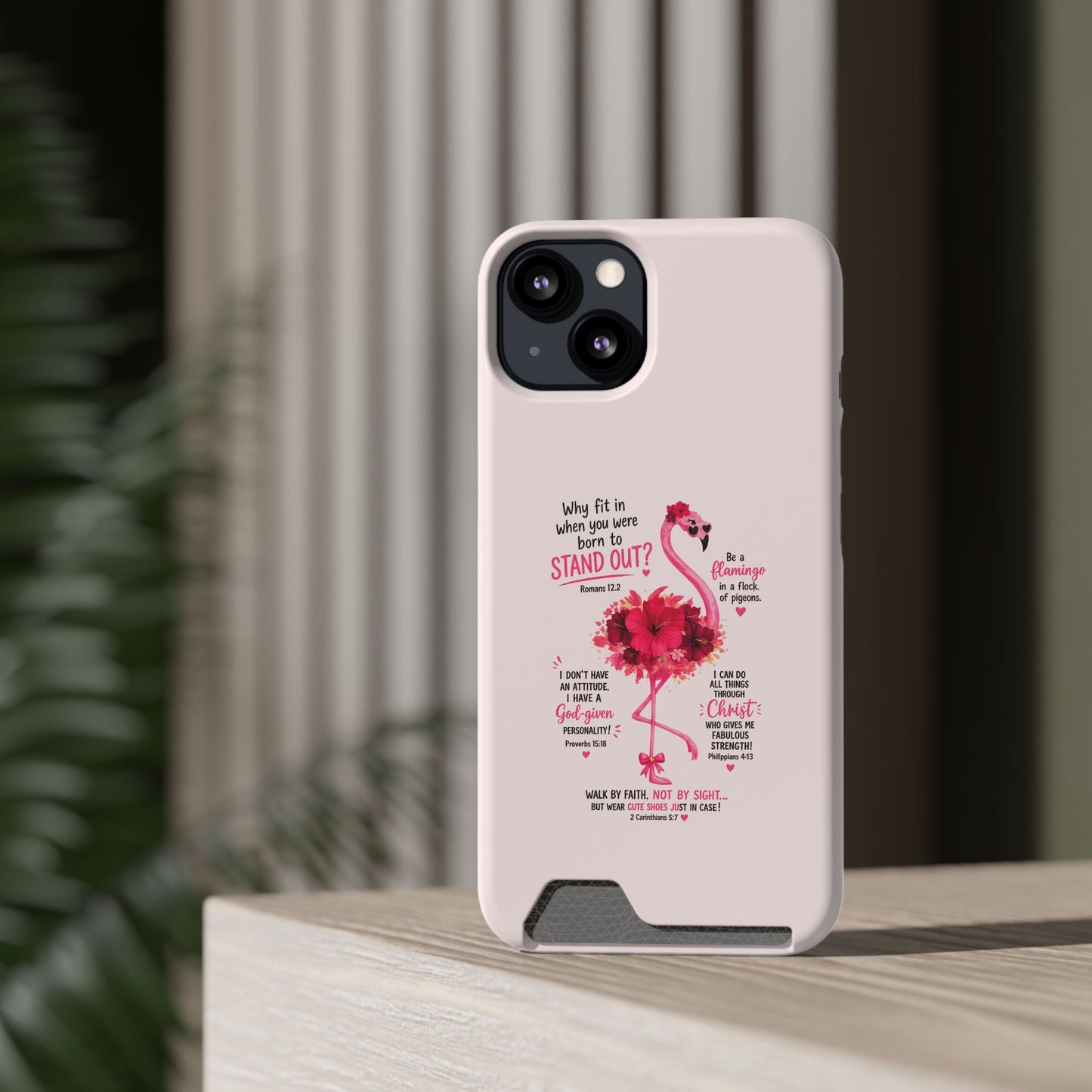 Flamingo 'Stand Out' Phone Card Case — Slim Wallet iPhone Case