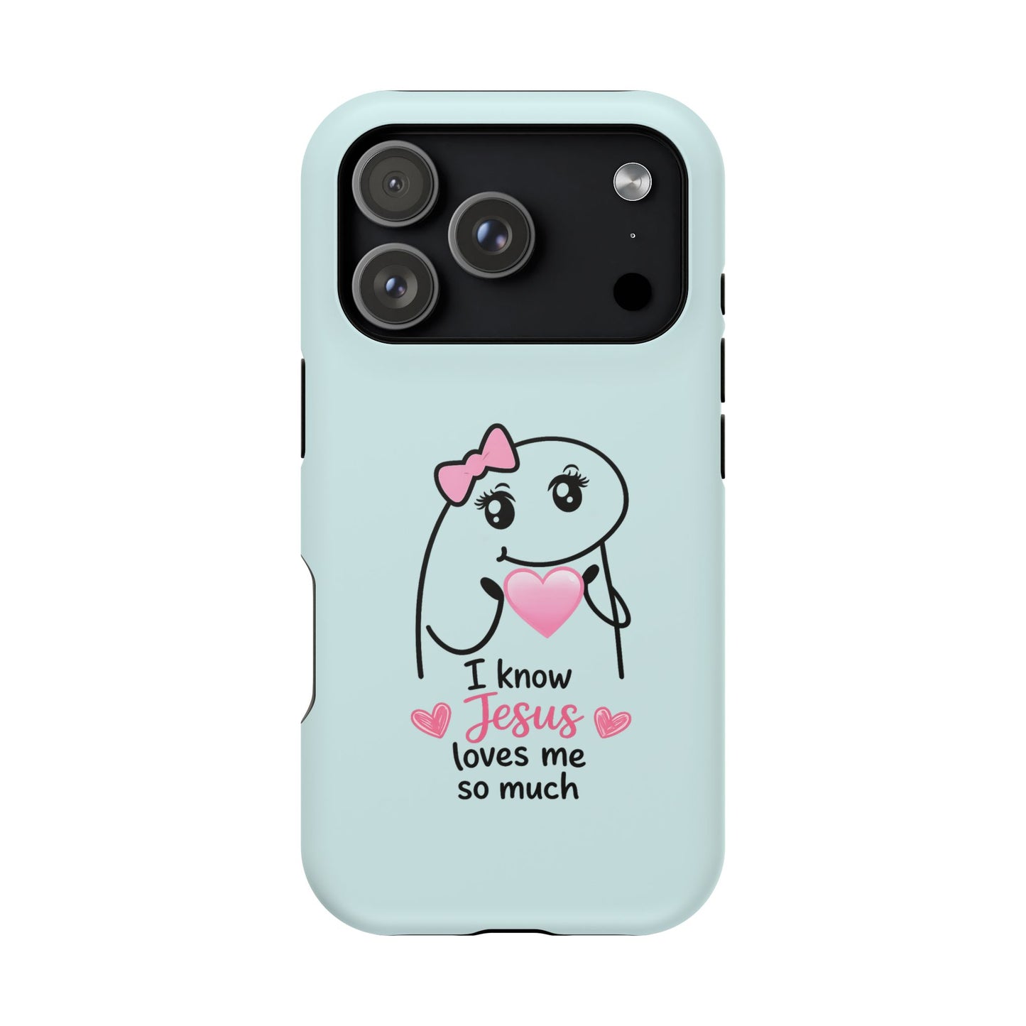 Christian Cute Heart Phone Case — "I Know Jesus Loves Me So Much" Magnetic Impact-Resistant Case