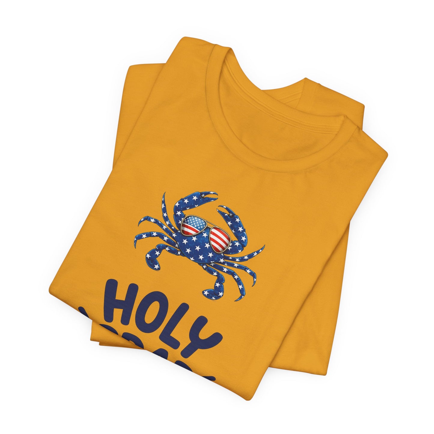 Holy Crab God Is Good T-Shirt — Patriotic Blue Crab Graphic Tee