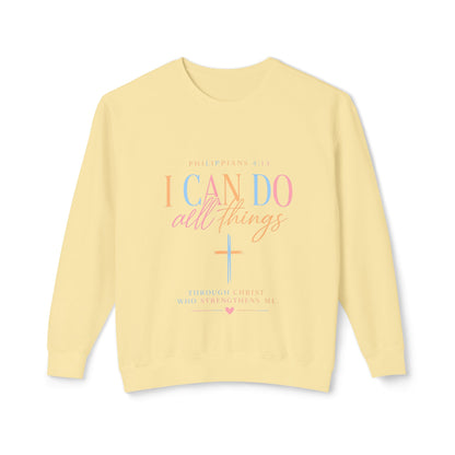 I Can Do All Things Crewneck Sweatshirt — Christian Faith & Patriotic Blessings Design