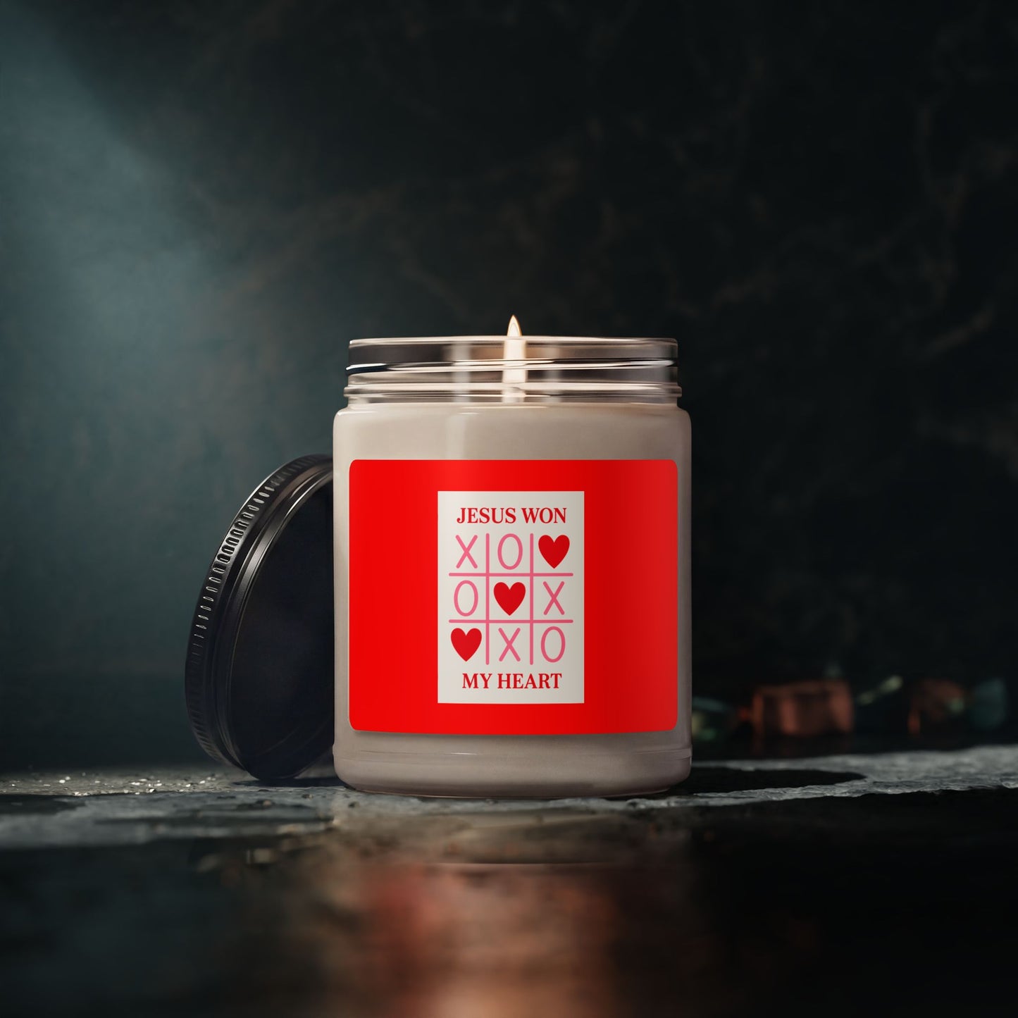 Jesus Won My Heart Scented Soy Candle — 9oz Faith & Valentine Decorative Jar