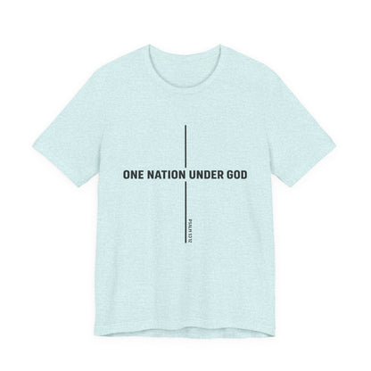 Christian Fish Tee — Small Circular 'JESUS' Design, Faith Graphic Shirt