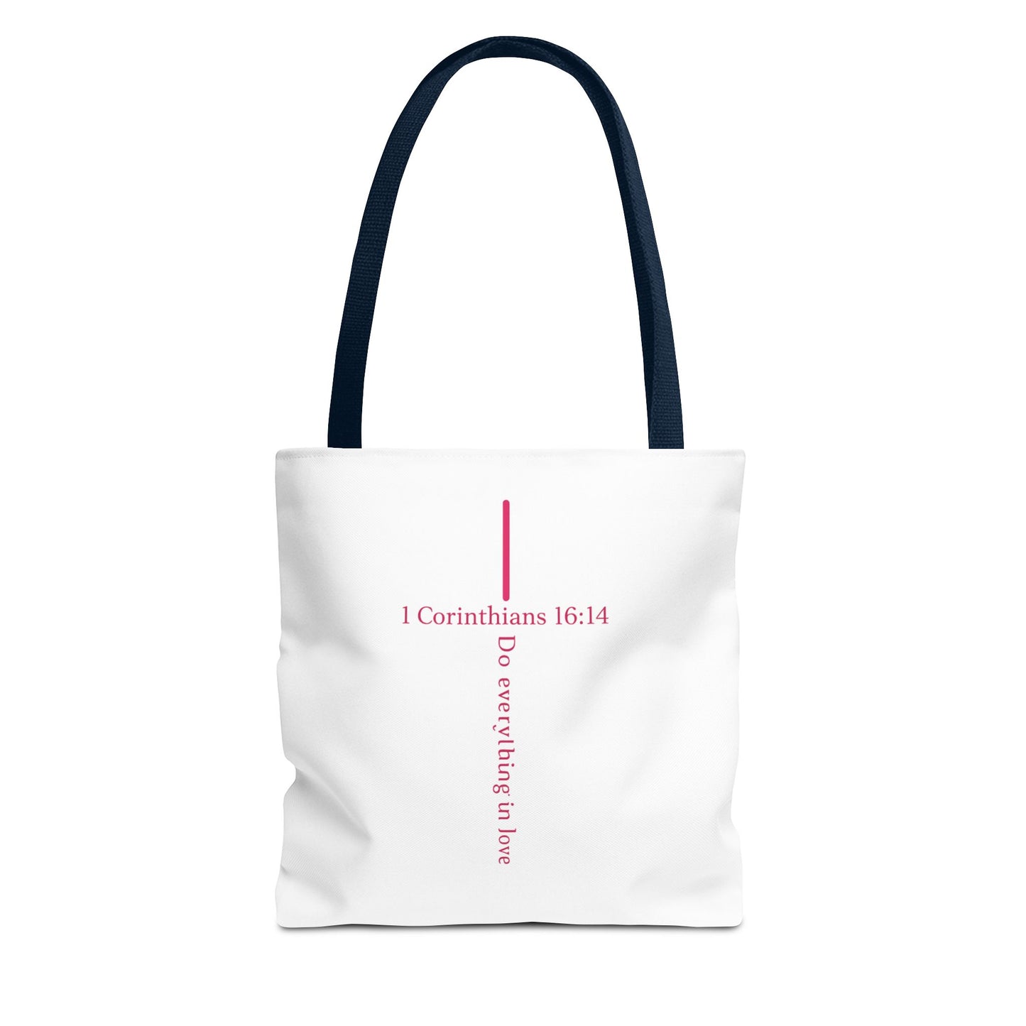 Christian Tote Bag — I Corinthians 16:14 'Do Everything in Love' Cross Design