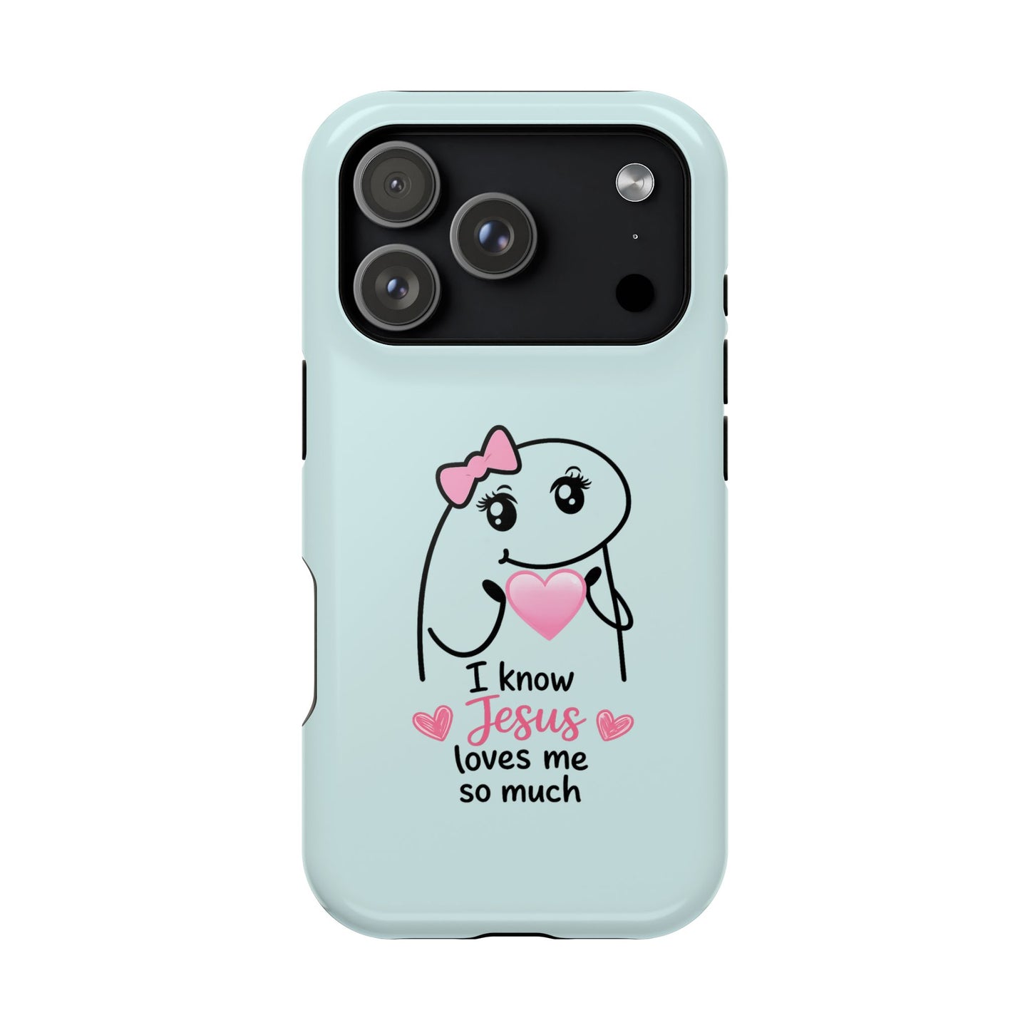 Christian Cute Heart Phone Case — "I Know Jesus Loves Me So Much" Magnetic Impact-Resistant Case