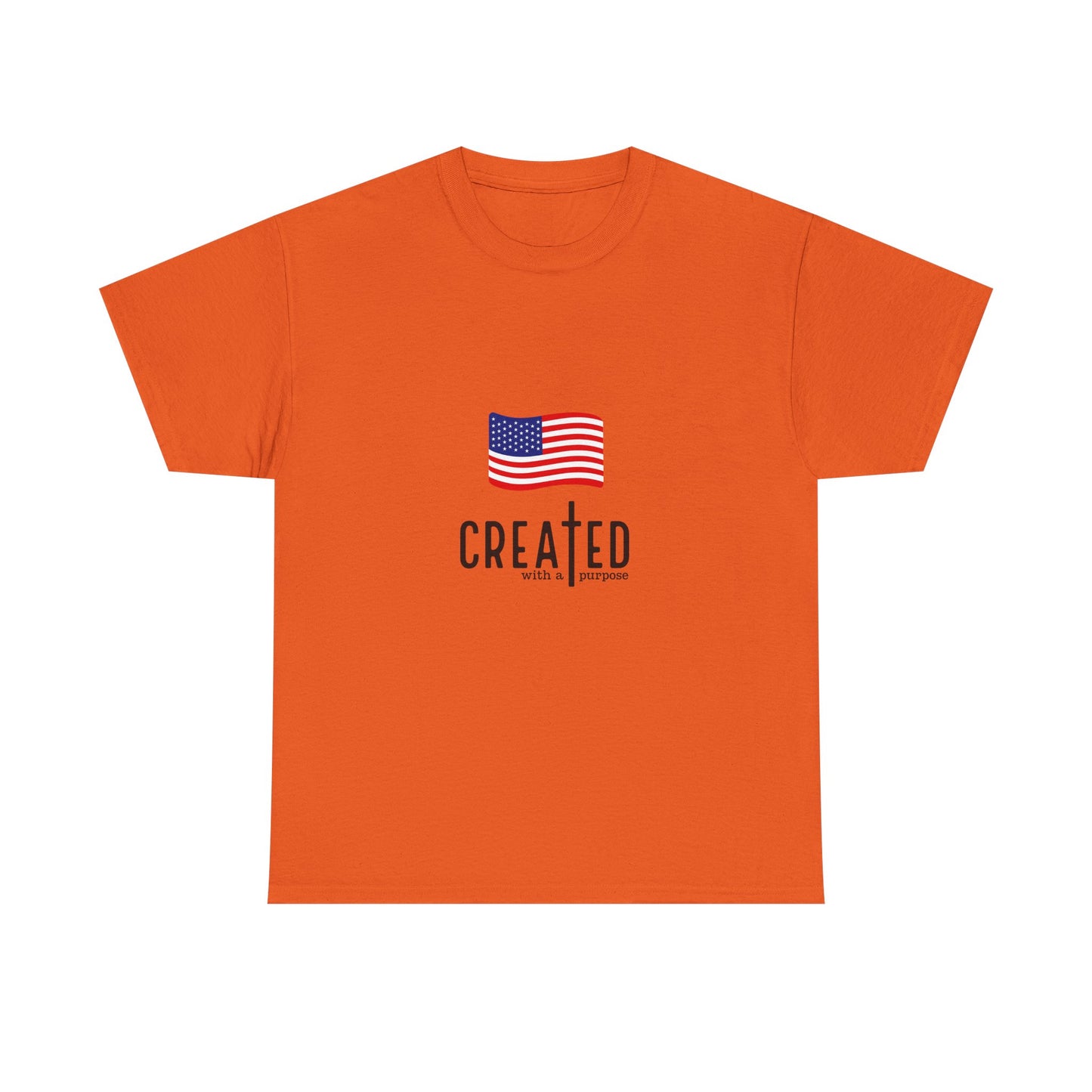 Created American Flag T‑Shirt — 'Created' Patriotic Graphic Tee
